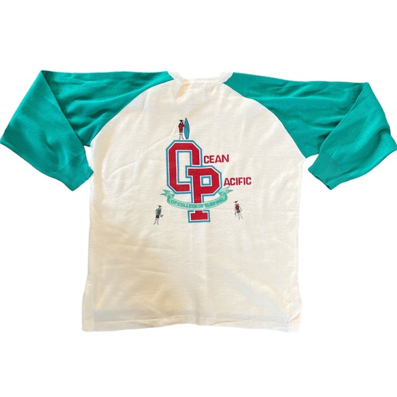 Vintage 90’s OP Ocean Pacific College of Surfing raglan sweater size Large